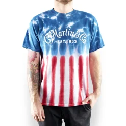Hot Martin Red, White & Blue Tie-Dye T-Shirt Tops & Tees